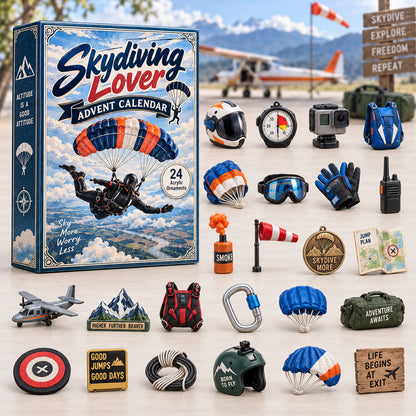 CHRISTMAS KICKOFF 40% OFF - Skydiving Lover Advent Calendar 2026 - 24-Day Festive Countdown, Acrylic Charms Blind Box - Gift For Sport Lovers AC0HA287