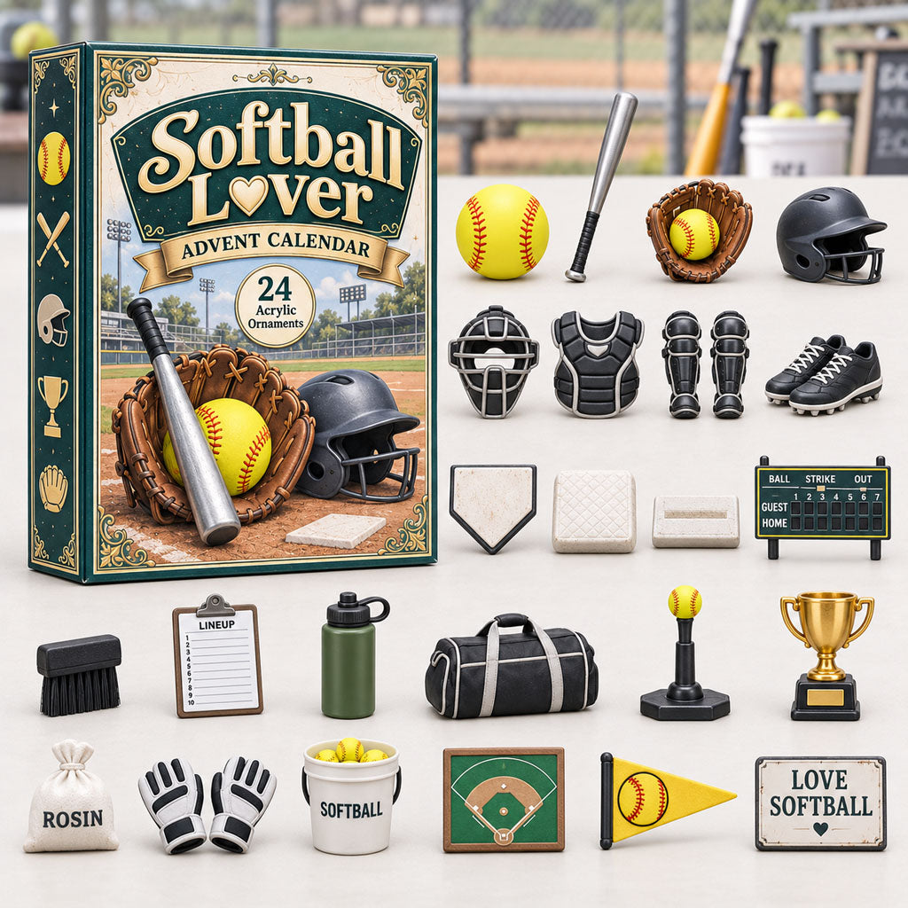 CHRISTMAS KICKOFF 40% OFF - Softball Lover Advent Calendar 2026 - 24-Day Festive Countdown, Acrylic Charms Blind Box - Gift For Sport Lovers AC0HA289