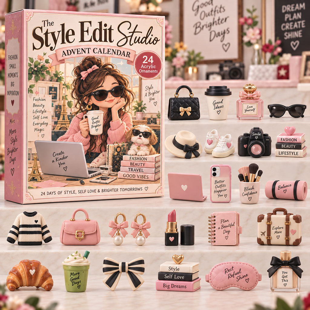 CHRISTMAS KICKOFF 40% OFF - Style Edit Studio Advent Calendar 2026 - 24-Day Festive Countdown, Acrylic Charms Blind Box - Gift For Fashion Blogger Lovers AC0TH349