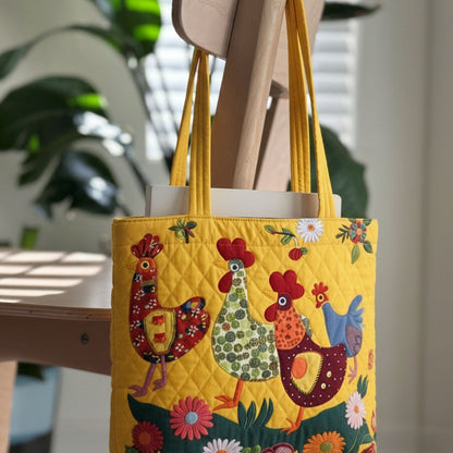Sunny Farm Charm Quilted Zipper Tote Bag SN0PT019