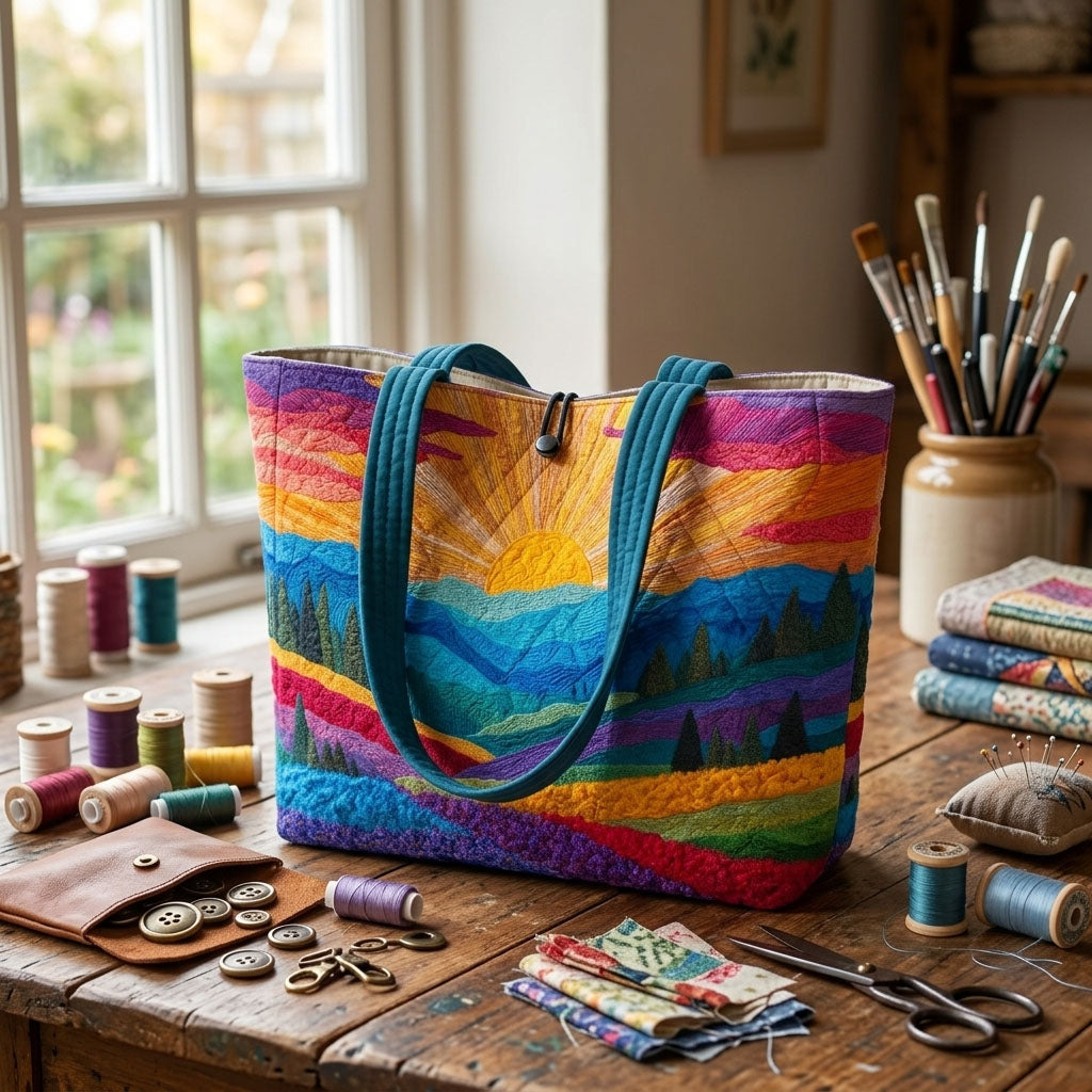 Sunrise Bloom Quilted Classic Tote Bag SN0DK041