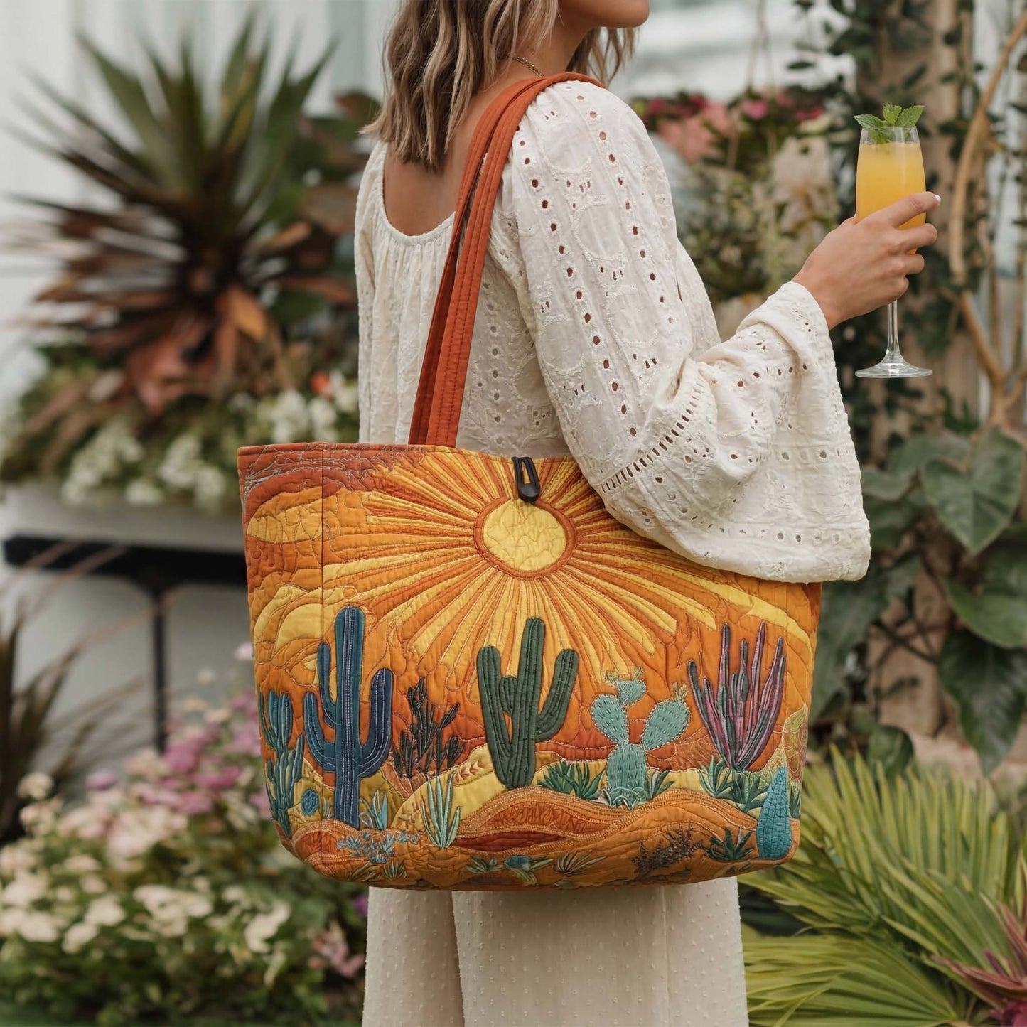Sunset Desert Quilted Classic Tote Bag SN0NT037
