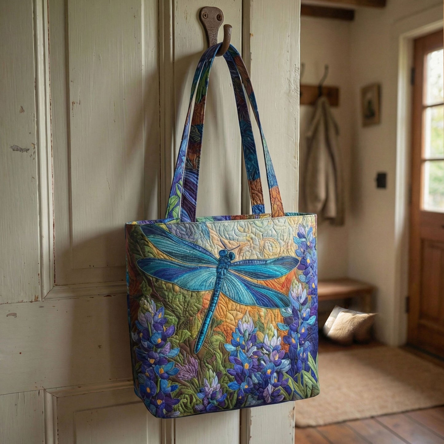 Sunset Stitch Quilted Zipper Tote Bag SN0DK009