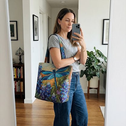 Sunset Stitch Quilted Zipper Tote Bag SN0DK009