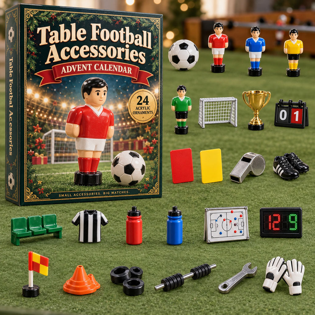 CHRISTMAS KICKOFF 40% OFF - Table Football Accessories Advent Calendar 2026 - 24-Day Festive Countdown, Acrylic Charms Blind Box - Gift For Table Football Lovers AC0NT343