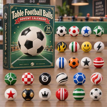 CHRISTMAS KICKOFF 40% OFF - Table Football Balls Advent Calendar 2026 - 24-Day Festive Countdown, Acrylic Charms Blind Box - Gift For Table Football Lovers AC0NT344
