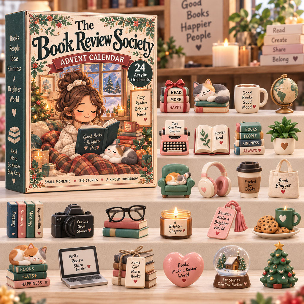 CHRISTMAS KICKOFF 40% OFF - The Book Review Society Advent Calendar 2026 - 24-Day Festive Countdown, Acrylic Charms Blind Box - Gift For Book Reviewer Lovers AC0TH346