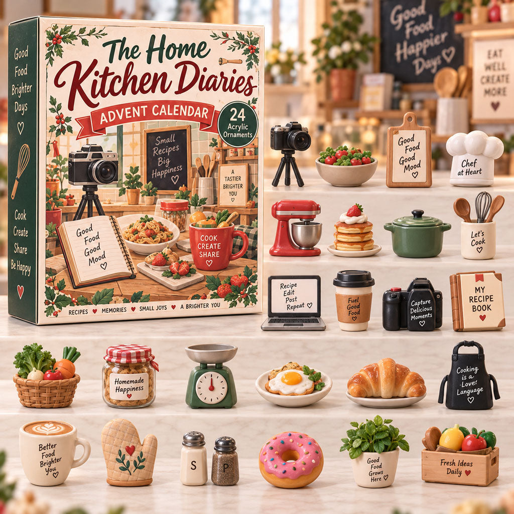 CHRISTMAS KICKOFF 40% OFF - The Home Kitchen Diaries Advent Calendar 2026 - 24-Day Festive Countdown, Acrylic Charms Blind Box - Gift For Food Blogger Lovers AC0TH347