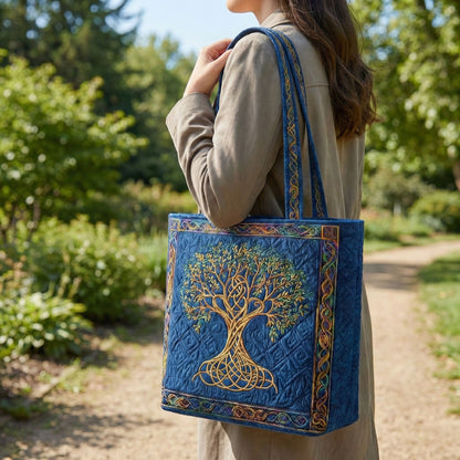 Timeless Grove Quilted Zipper Tote Bag SN0NT010