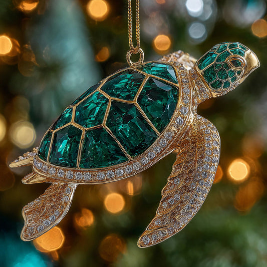 Turquoise Sea Turtle Mica Ornament NCU0DH205