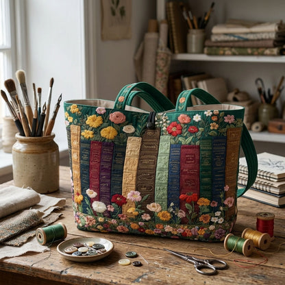 Vintage Reads Quilted Classic Tote Bag SN0DK050