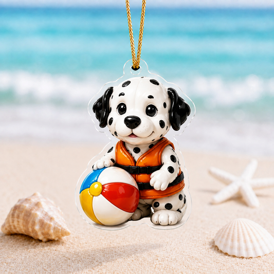 Volleyball Dalmatian Adorable Mica Ornament NCU0NT011