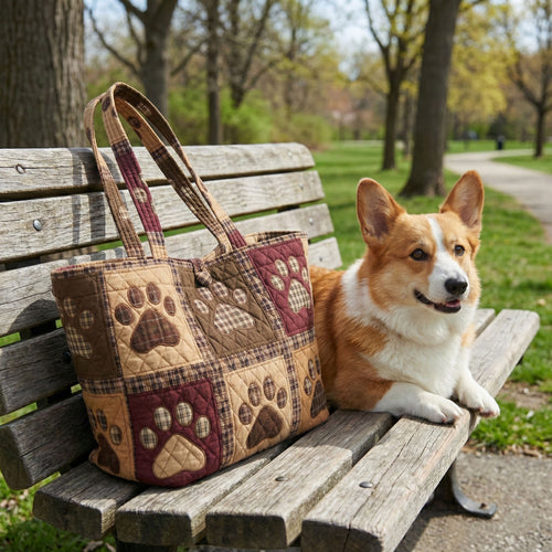Warm Paws Quilted Classic Tote Bag SN0NT003