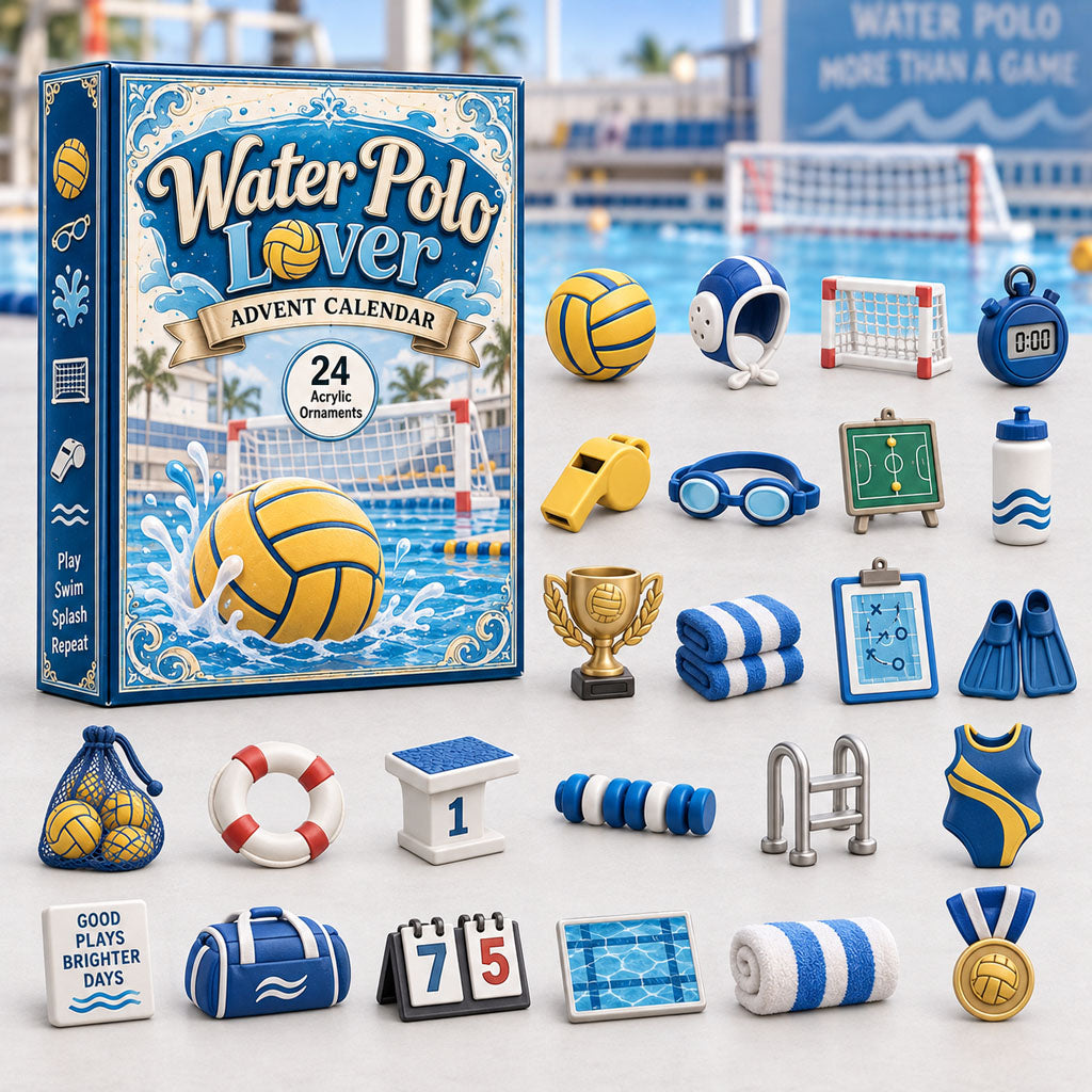 CHRISTMAS KICKOFF 40% OFF - Water Polo Advent Calendar 2026 - 24-Day Festive Countdown, Acrylic Charms Blind Box - Gift For Sport Lovers AC0HA290