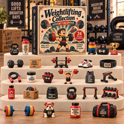 CHRISTMAS KICKOFF 40% OFF - Weightlifter Fitness Advent Calendar 2026 - 24-Day Festive Countdown, Acrylic Charms Blind Box - Gift For Weightlifting Lovers AC0TH254