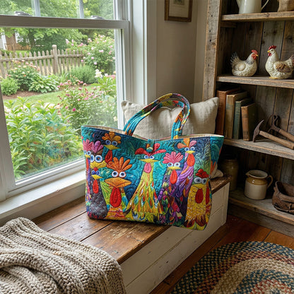 Whimsical Rooster Garden Quilted Classic Tote Bag SN0PT028