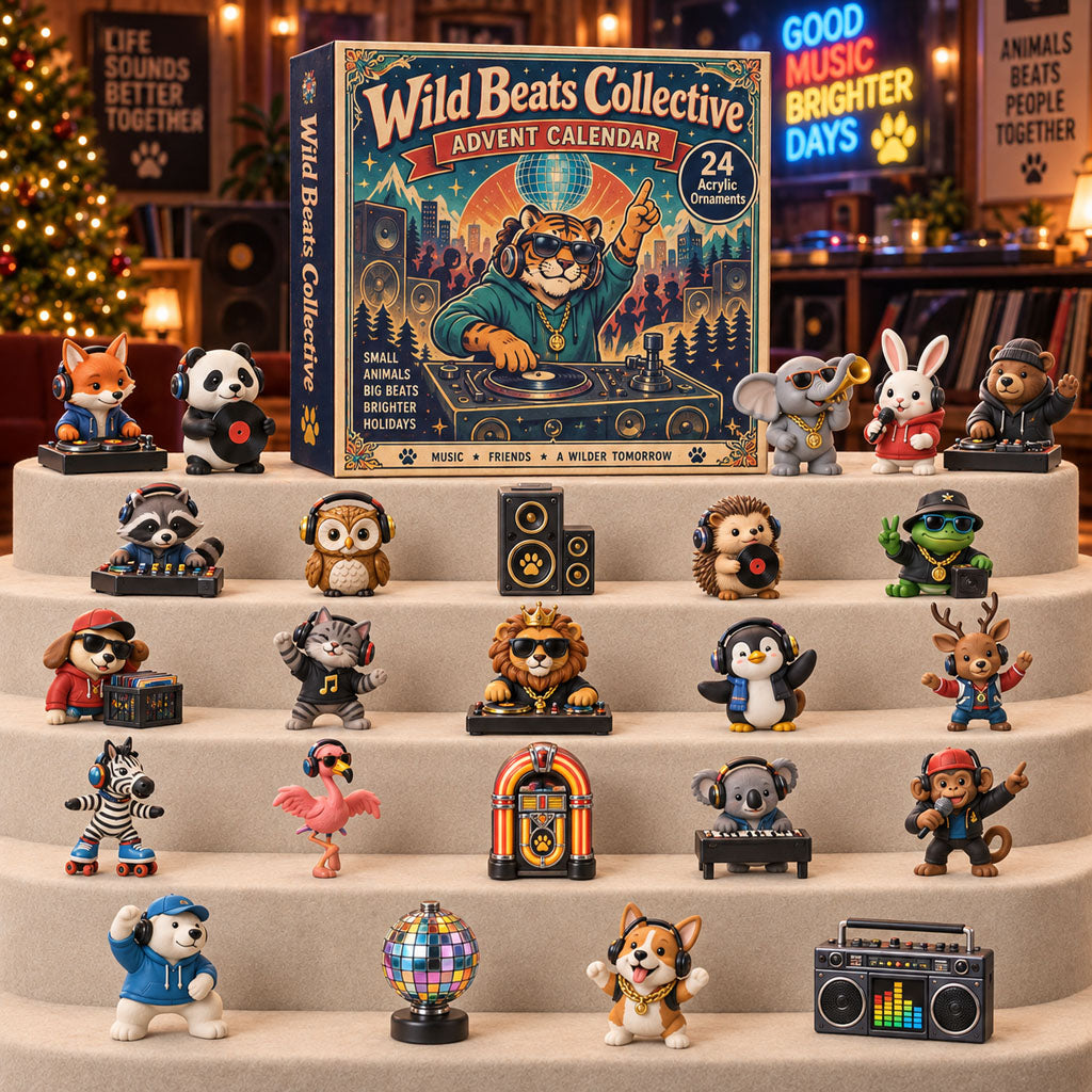 CHRISTMAS KICKOFF 40% OFF - Wild Beats Collective Advent Calendar 2026 - 24-Day Festive Countdown, Acrylic Charms Blind Box - Gift For Music Lovers AC0TH263