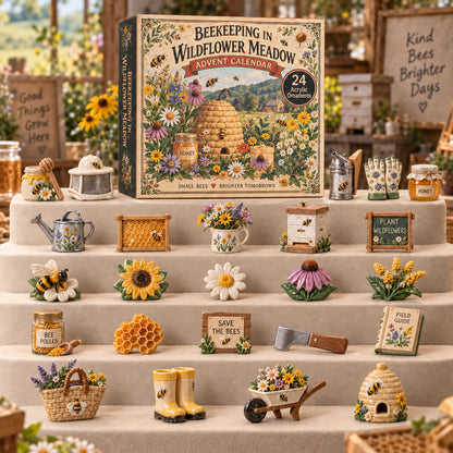 CHRISTMAS KICKOFF 40% OFF - Wildflower Beekeeping Advent Calendar 2026 - 24-Day Festive Countdown, Acrylic Charms Blind Box - Gift For Beekeeping Lovers AC0TM286
