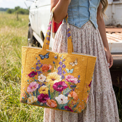 Wildflower Glow Quilted Classic Tote Bag SN0NT027
