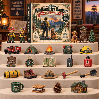 CHRISTMAS KICKOFF 40% OFF - Wildland Fire Rangers Advent Calendar 2026 - 24-Day Festive Countdown, Acrylic Charms Blind Box - Gift For Firefighter Lovers AC0TH274