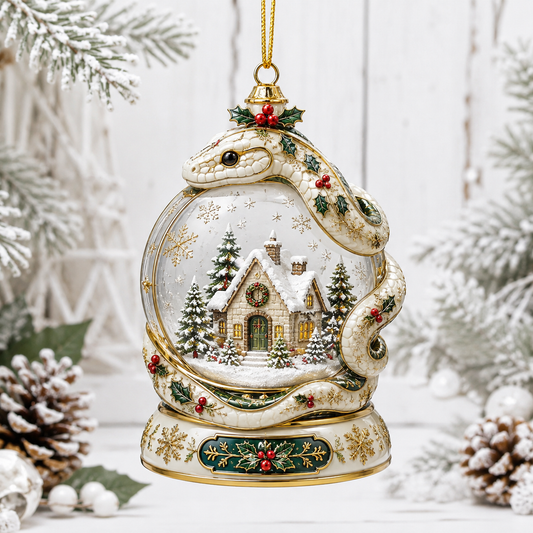 Winter Serpent Snow Globe Mica Ornament NCU0TH012