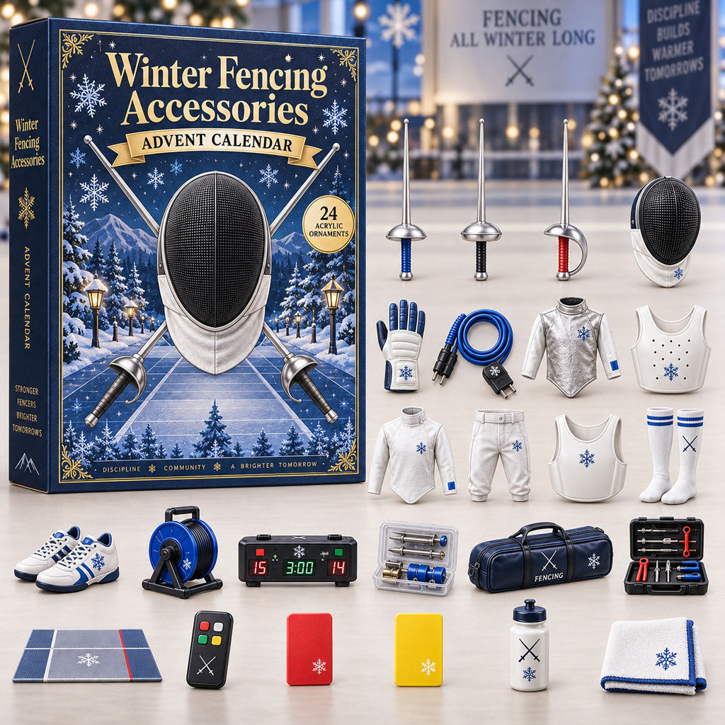CHRISTMAS KICKOFF 40% OFF - Winter Fencing Accessories Advent Calendar 2026 - 24-Day Festive Countdown, Acrylic Charms Blind Box - Gift For Fencing Lovers AC0NT350