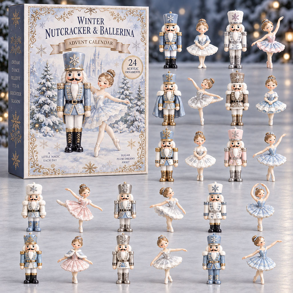 CHRISTMAS KICKOFF 40% OFF - Winter Nutcracker Ballerina Advent Calendar 2026 - 24-Day Festive Countdown, Acrylic Charms Blind Box - Gift For Ballet Lovers AC0TM416