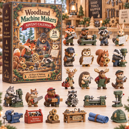CHRISTMAS KICKOFF 40% OFF - Woodland Machine Makers Advent Calendar 2026 - 24-Day Festive Countdown, Acrylic Charms Blind Box - Gift For Machinist Lovers AC0TH354