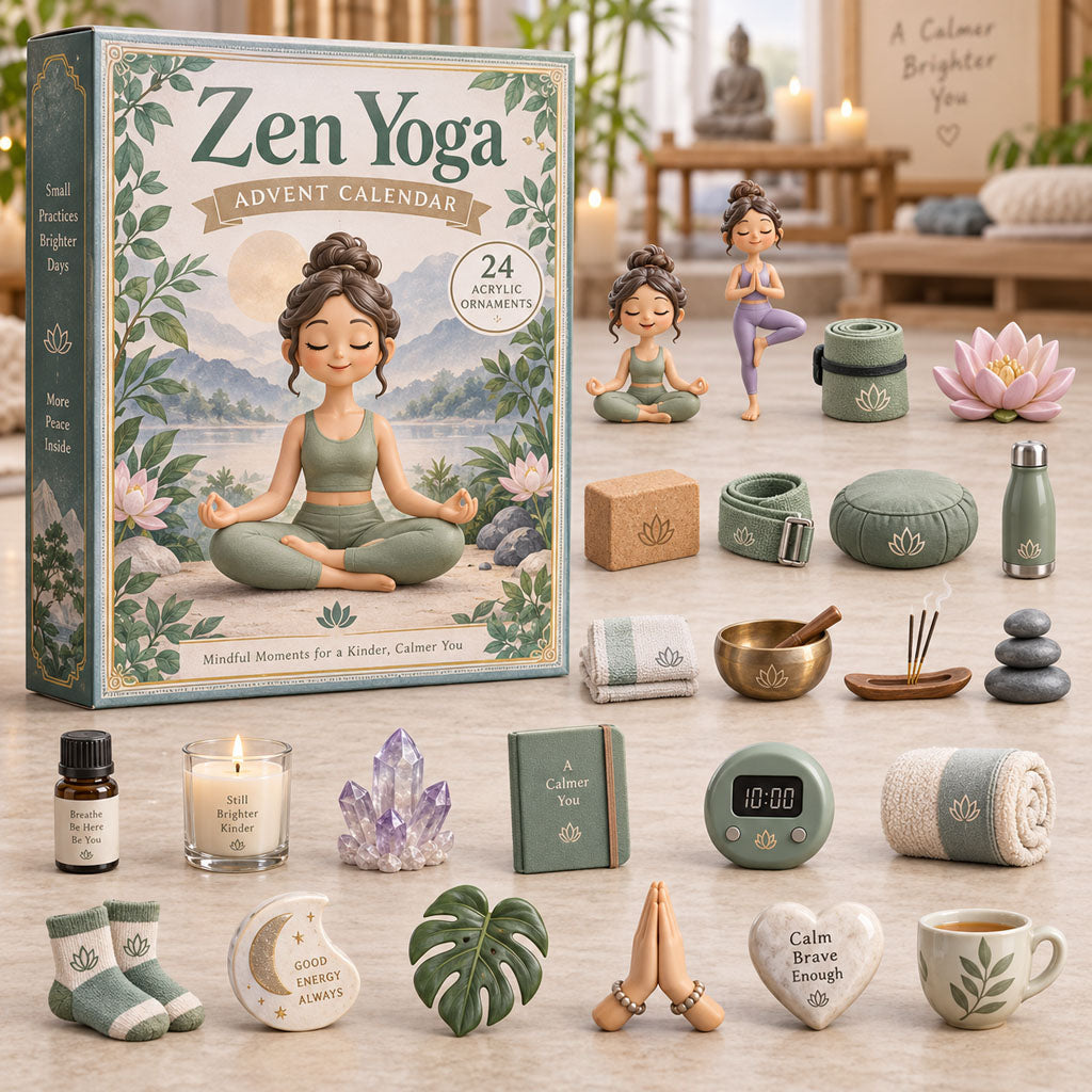 CHRISTMAS KICKOFF 40% OFF - Zen Yoga Advent Calendar 2026 - 24-Day Festive Countdown, Acrylic Charms Blind Box - Gift For Yoga Lovers AC0NT325
