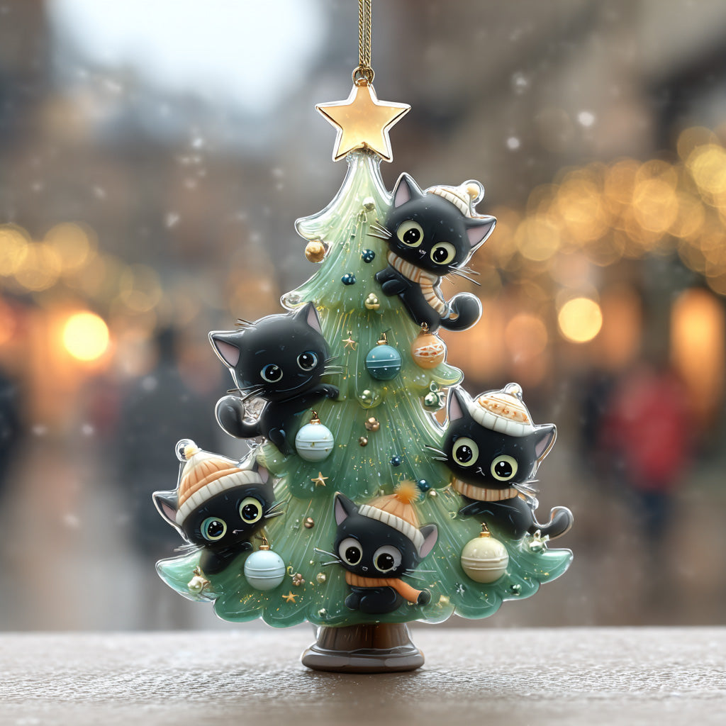 Meowy Christmas Mica Ornament NCU0DH035